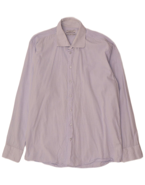 Camisa Calvin Klein Slim Fit para hombre Talla 43 Algodón a cuadros azul grande