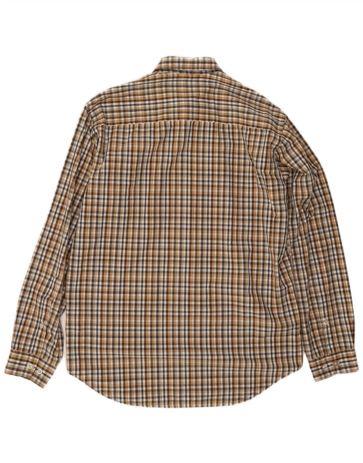 Marlboro Classics Camisa Hombre Grande Marrón Cuadros Algodón