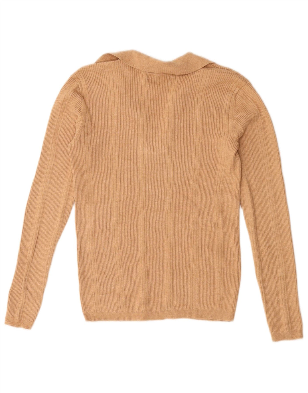 Marks & Spencer Jersey extragrande con cuello tipo polo para mujer, talla 10, color beige