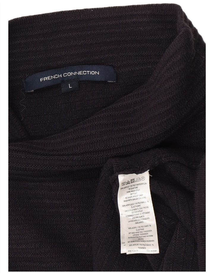 FRENCH CONNECTION Suéter tipo jersey con cuello vuelto para mujer UK 46 Grande Negro