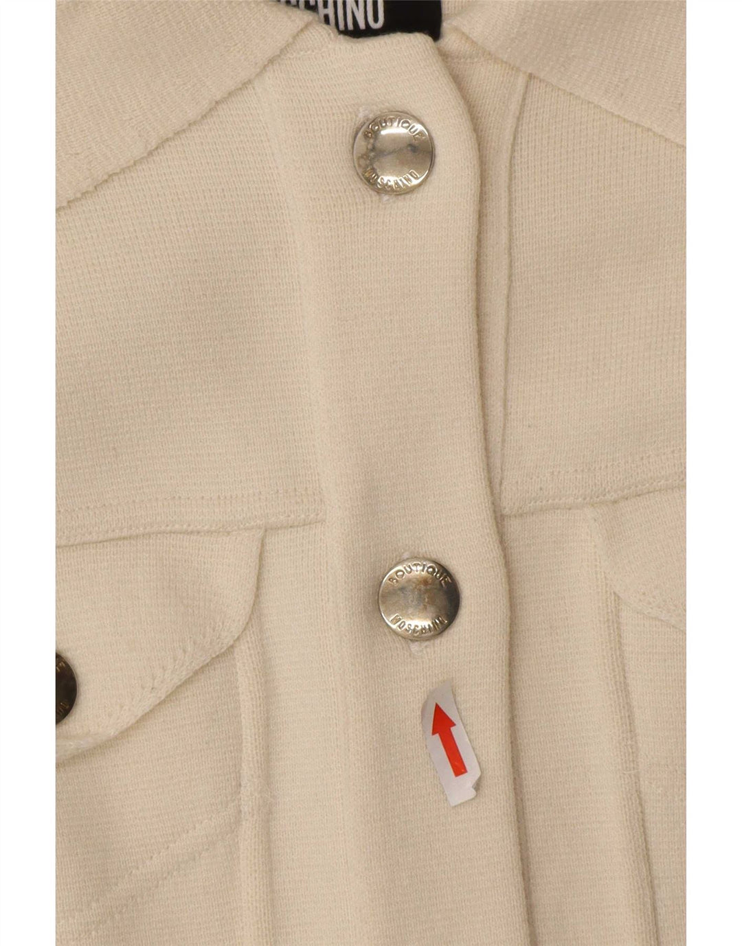 Moschino Cárdigan para Mujer UK 8 Small Off White Wool