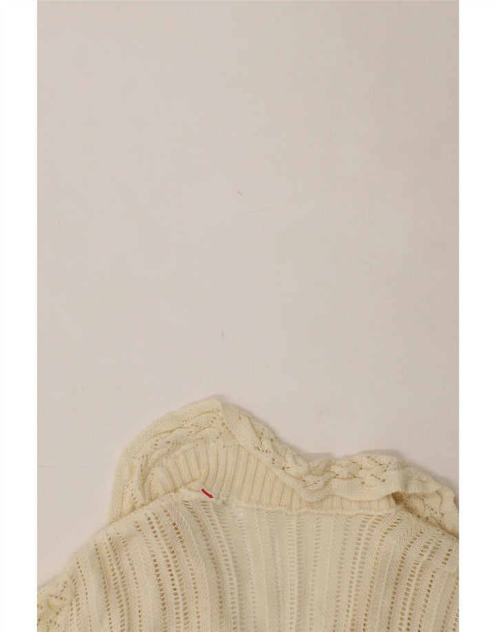 VINTAGE Womens Oversized Open Cardigan Sweater UK 18 XL White Vintage Vintage and Second-Hand Vintage from Messina Hembry 