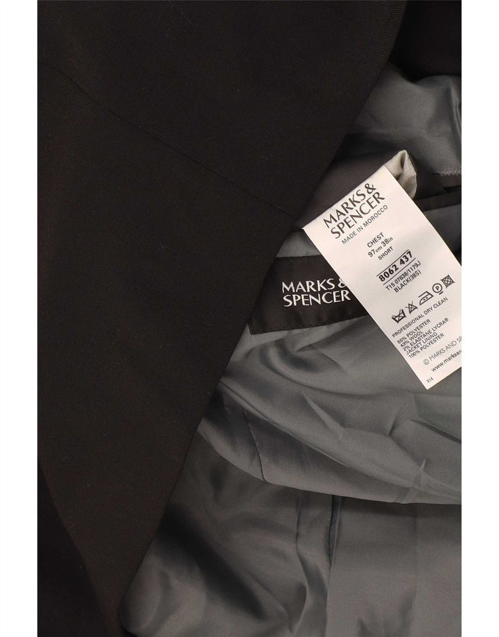 Marks & Spencer Chaqueta tipo blazer corta de 3 botones para hombre UK 38 Medium Black