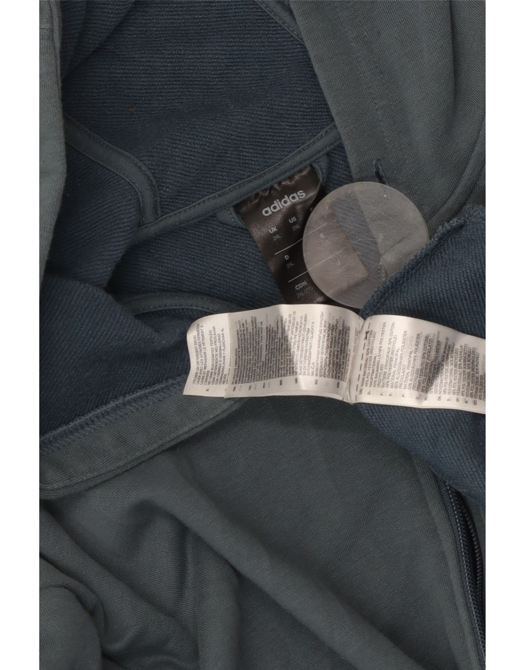 ADIDAS Sudadera con capucha y cremallera gráfica para hombre 2XL Algodón azul