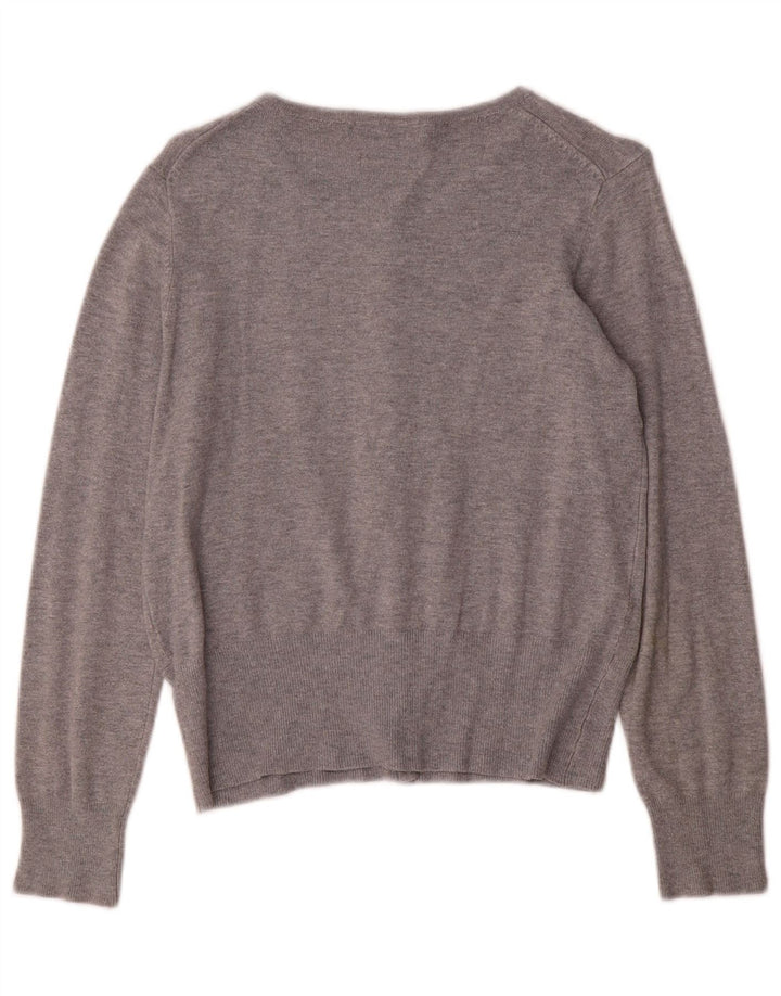 Marks & Spencer Suéter Cárdigan Elástico para Mujer UK 10 Pequeño Gris Moteado