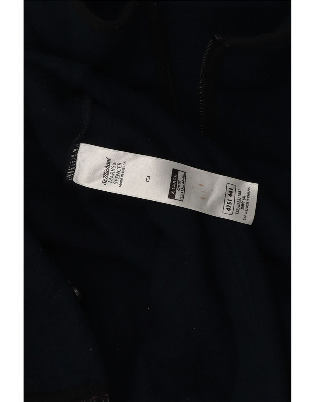 MARKS & SPENCER Chaqueta polar para hombre UK 42 XL Azul marino Poliéster