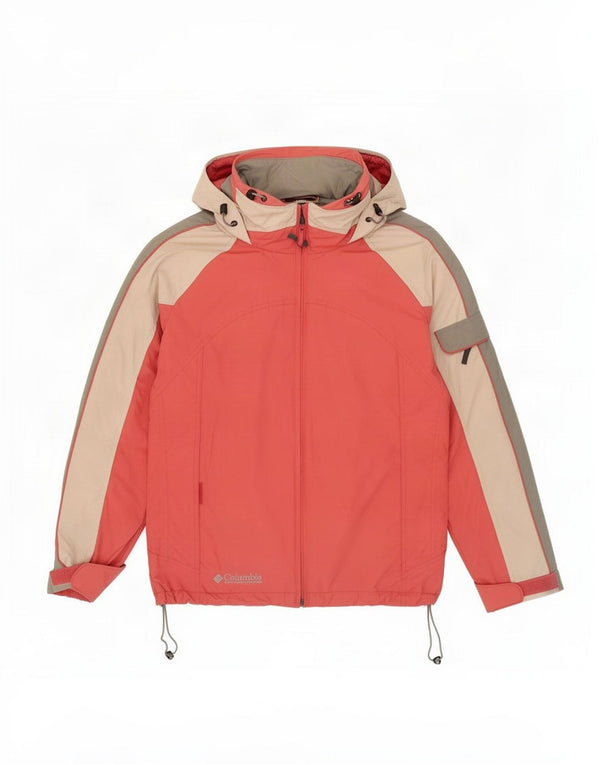 Columbia Chaqueta de esquí con capucha para mujer, talla 40, talla mediana, color rojo, poliamida