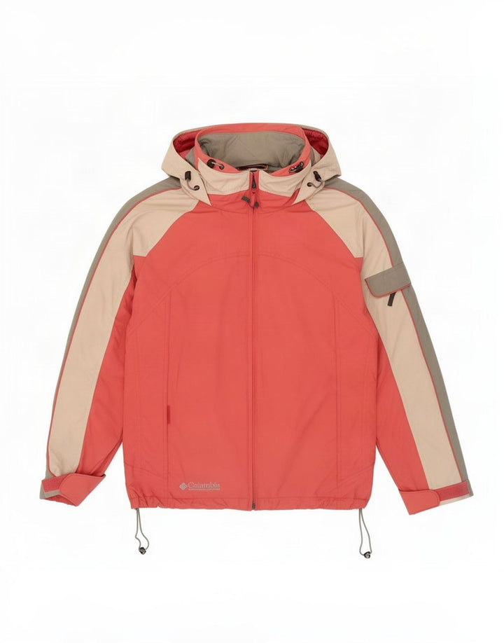Columbia Chaqueta de esquí con capucha para mujer, talla 40, talla mediana, color rojo, poliamida