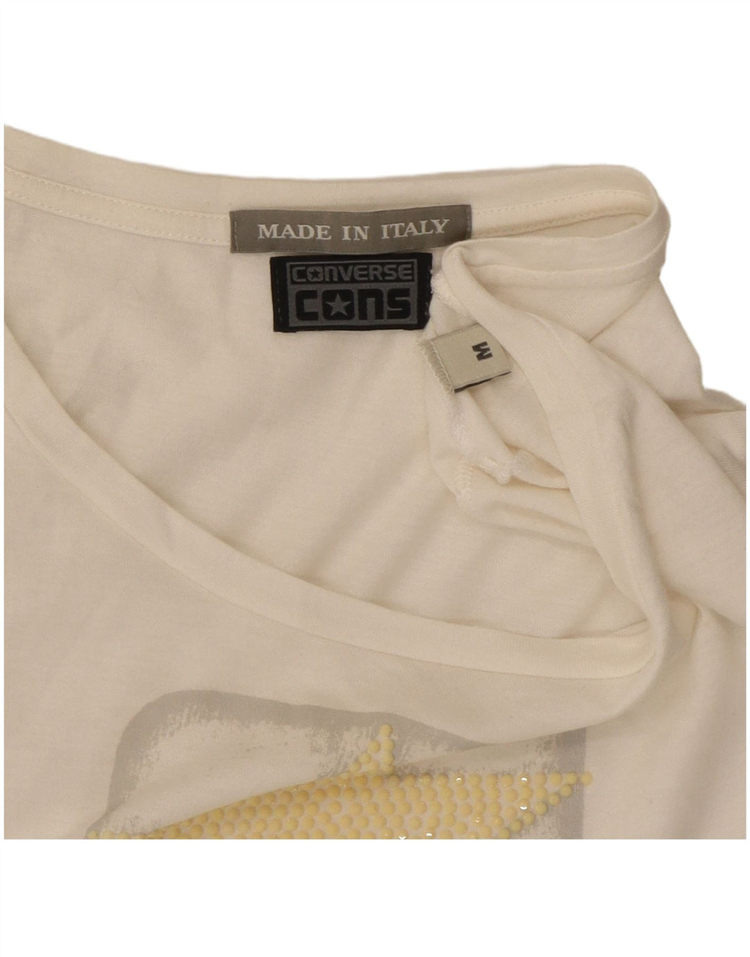 CONVERSE Camiseta gráfica para mujer Top UK 12 Medium White Cotton