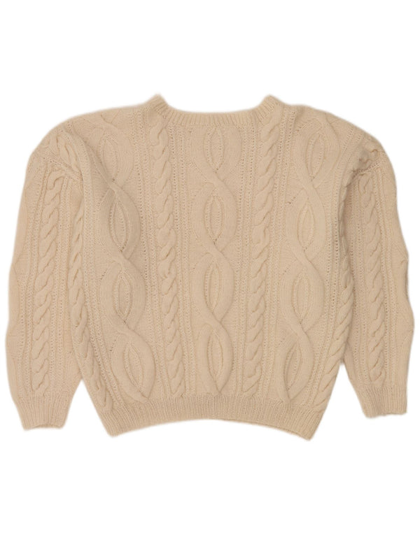 Vintage Womens Boat Neck Jumper Sweater UK 20 2XL Beige