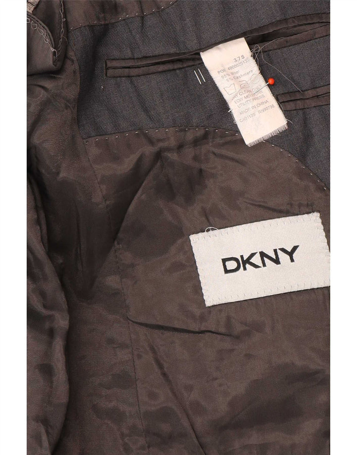 Dkny Chaqueta tipo blazer de 2 botones para hombre UK 37 Small Grey Wool