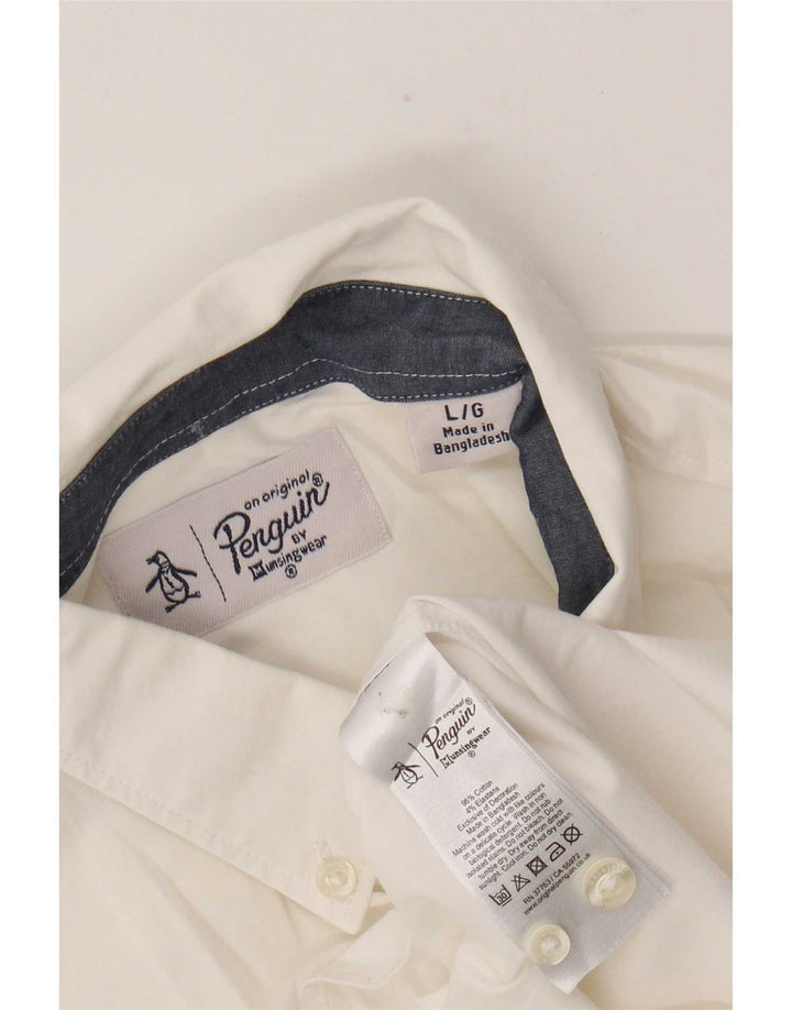 Camisa Penguin Hombre Grande Algodón Blanco