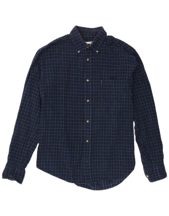 Sergio Tacchini Camisa Hombre Grande Azul Marino Cuadros Algodón