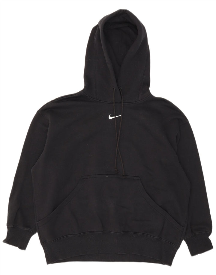 Nike Jersey con capucha extragrande para hombre, talla pequeña, algodón negro