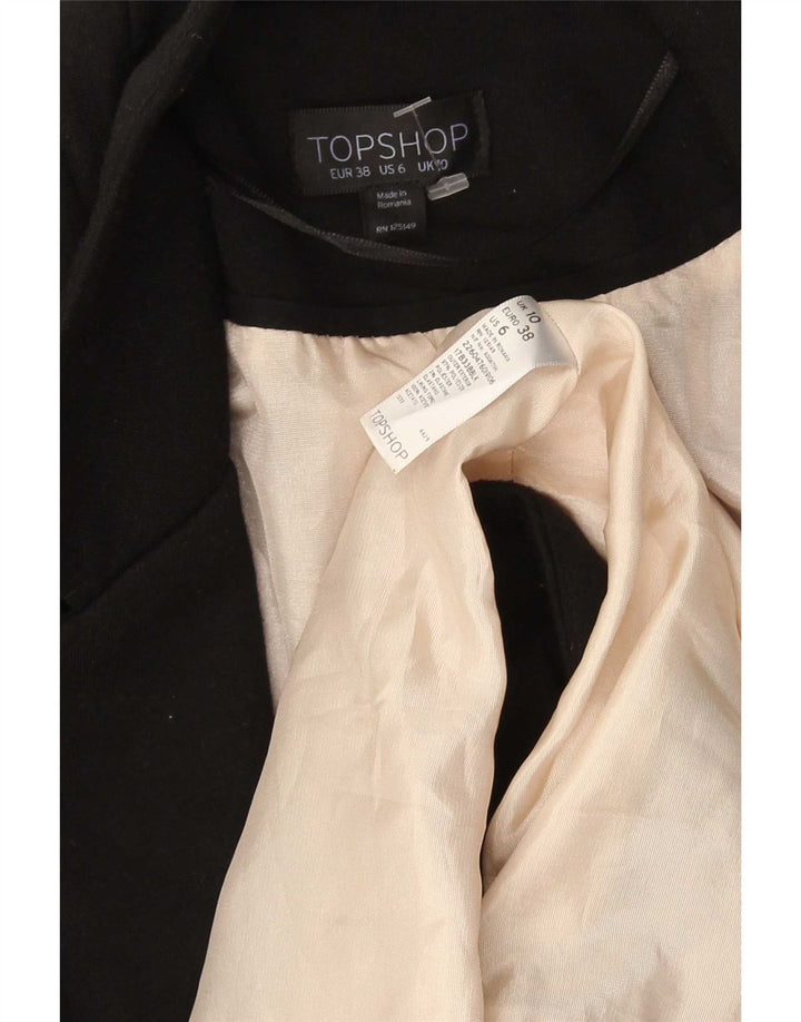 Topshop Chaqueta tipo blazer abierta para mujer UK 10 Small Poliéster negro
