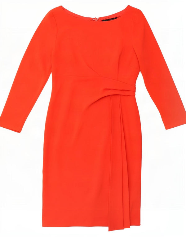Vestido tubo de manga larga para mujer Coast UK 42 Triacetato rojo mediano