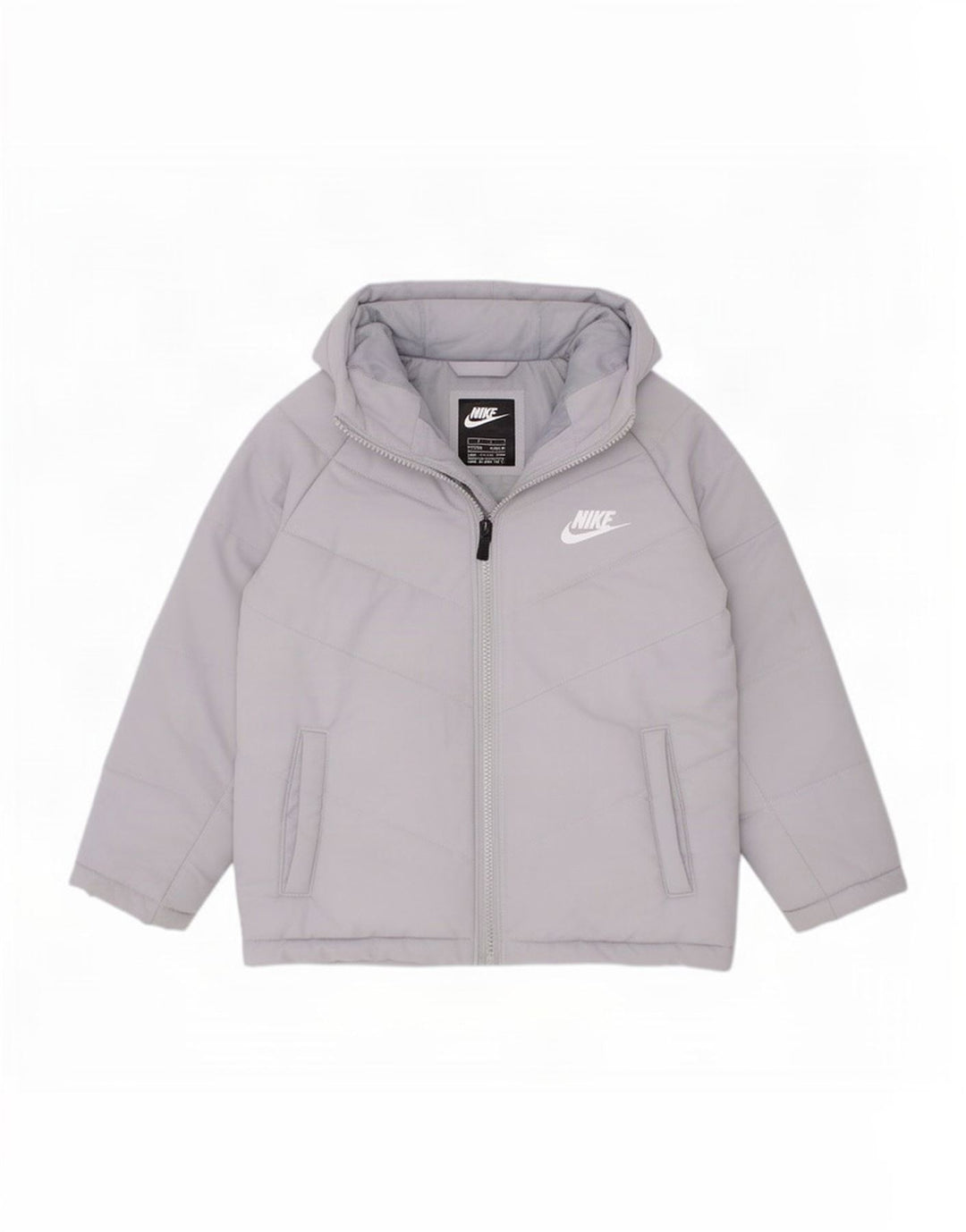 Nike Chaqueta acolchada con capucha para niño 5-6 años Gris medio Poliéster