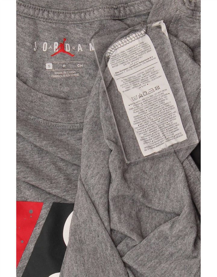 Jordan - Camiseta gráfica para hombre, talla pequeña, algodón gris