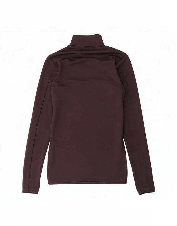 Zara Mujer Cremallera Cuello Jersey Chándal Top Reino Unido 10 Pequeño Poliéster Negro