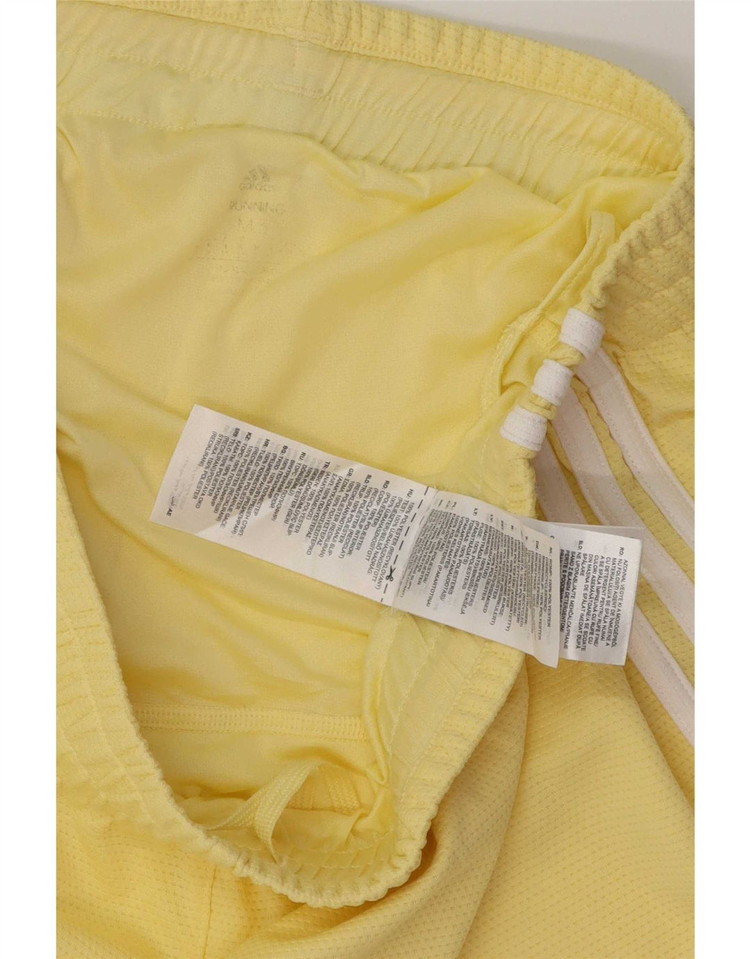 Adidas Pantalones cortos deportivos para mujer UK 12 Poliéster amarillo medio