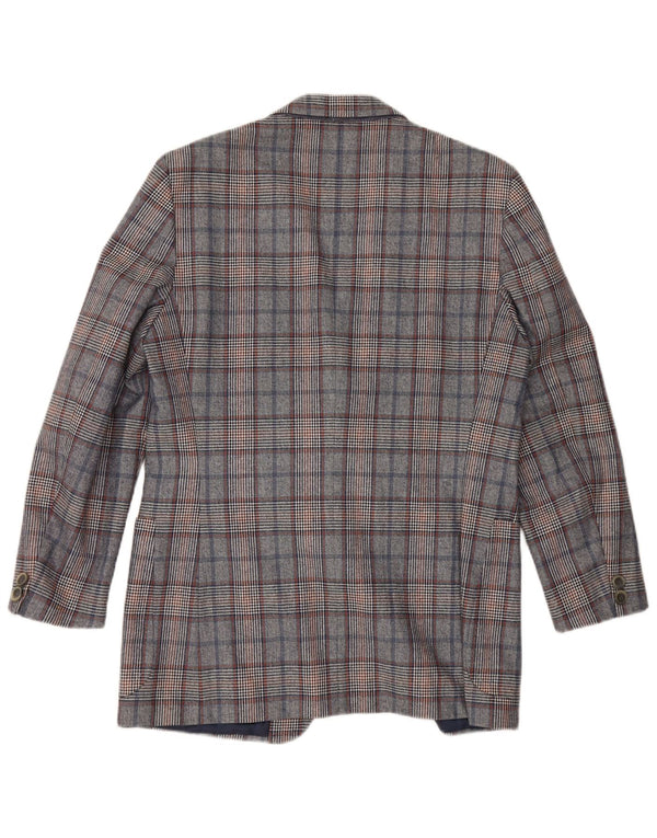 Quantas Chaqueta tipo blazer larga para mujer UK 40 Azul medio Pata de gallo