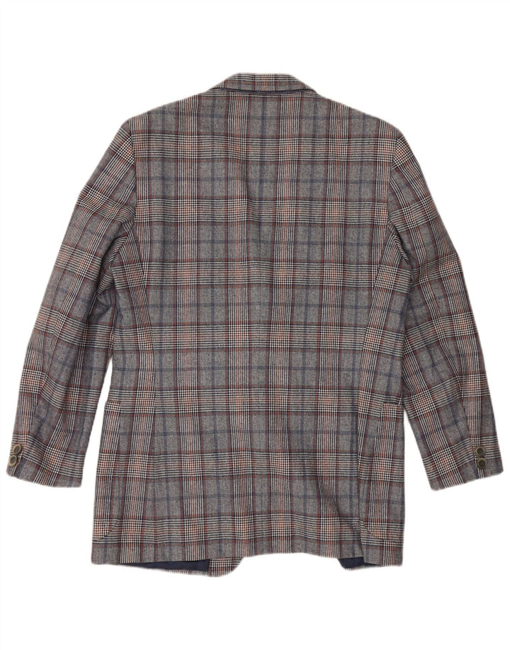 Quantas Chaqueta tipo blazer larga para mujer UK 40 Azul medio Pata de gallo