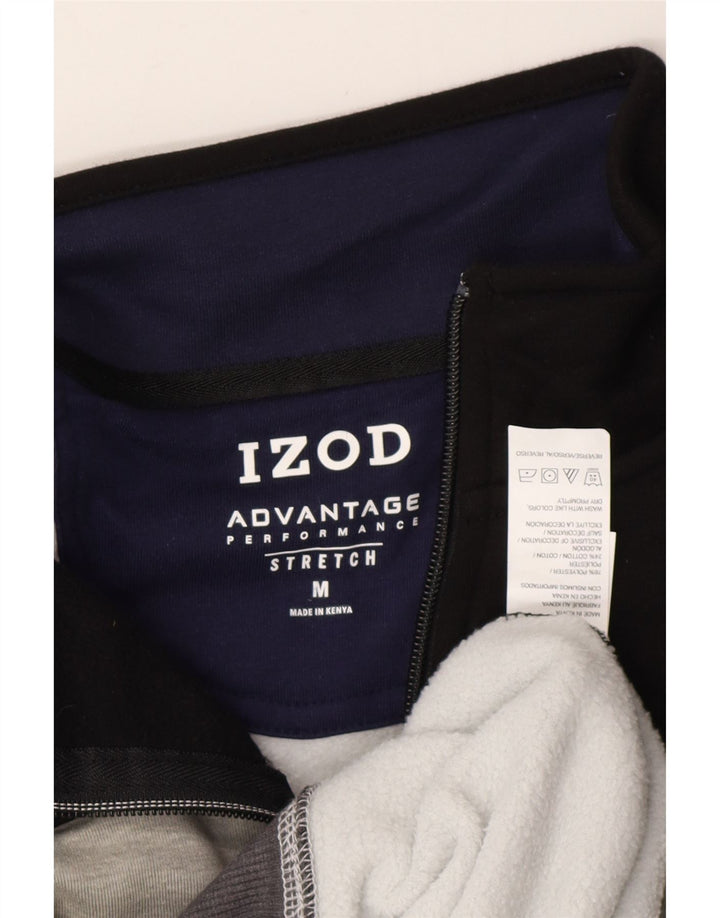IZOD - Sudadera con cuello y cremallera para hombre, color gris medio, poliéster