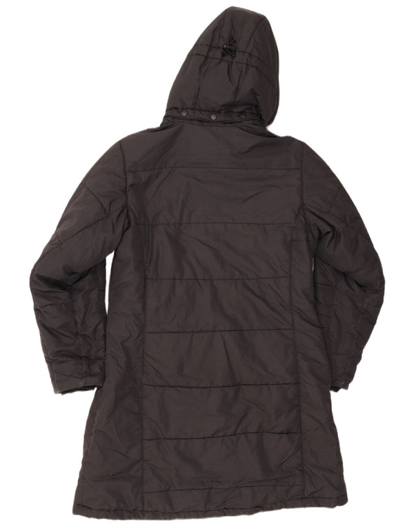 JACK WOLFSKIN Abrigo acolchado con capucha para mujer UK 46 Grande Poliéster negro