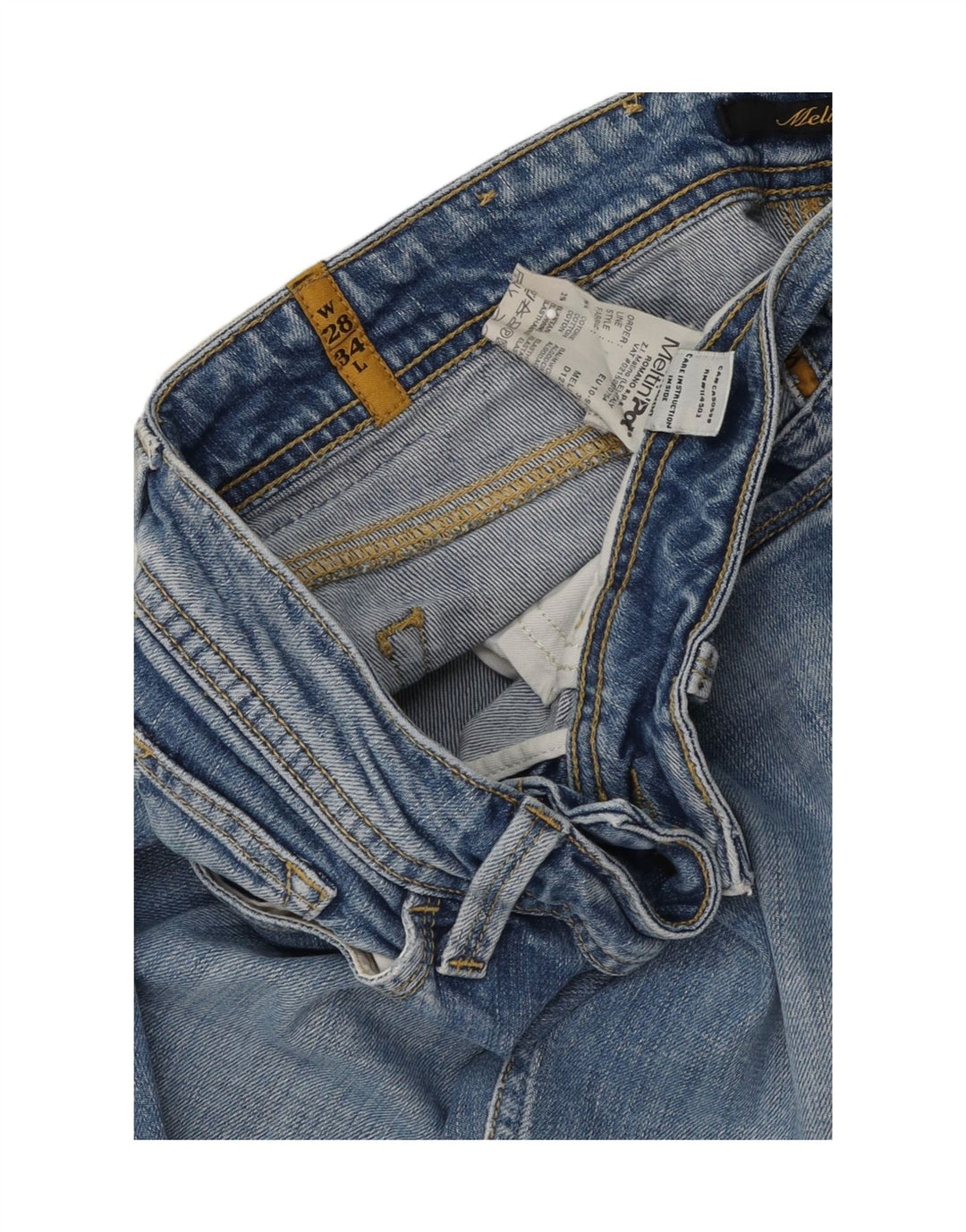 MELTIN' POT Womens Straight Jeans W28 L30 Blue Cotton