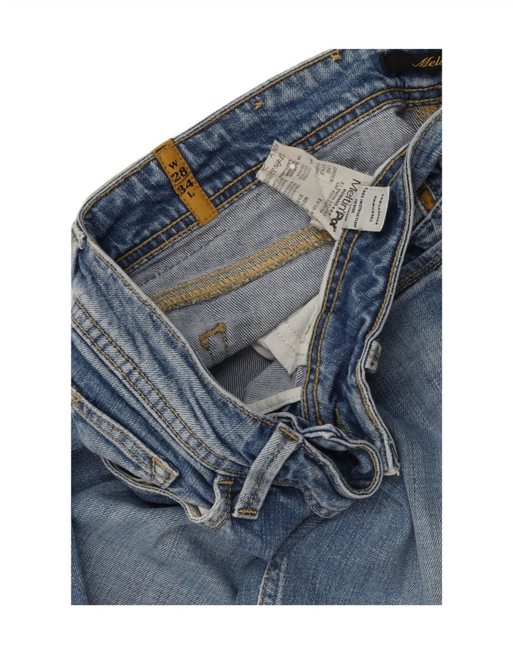 MELTIN' POT Womens Straight Jeans W28 L30 Blue Cotton