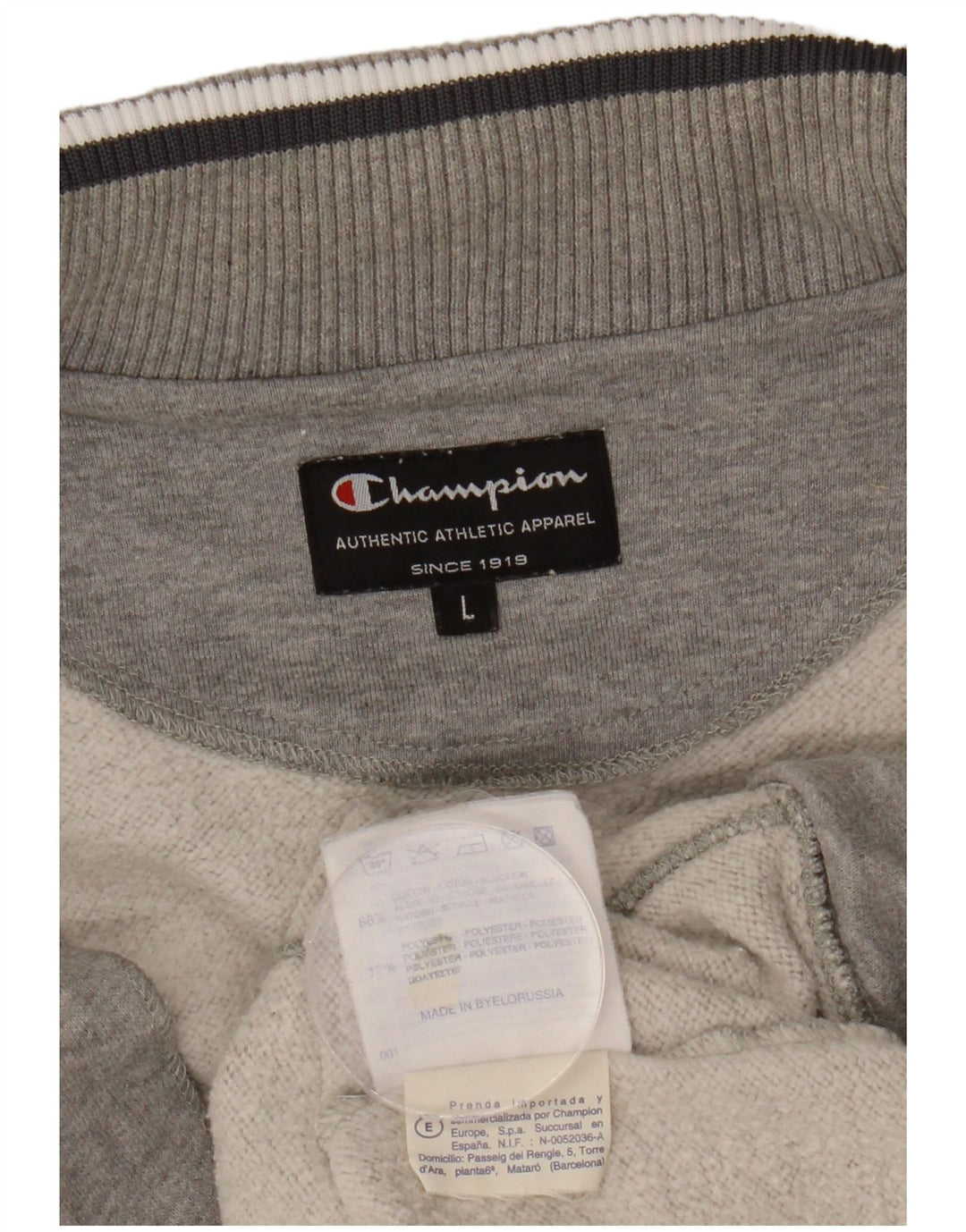 CHAMPION Chaqueta superior de chándal para hombre Algodón moteado gris grande
