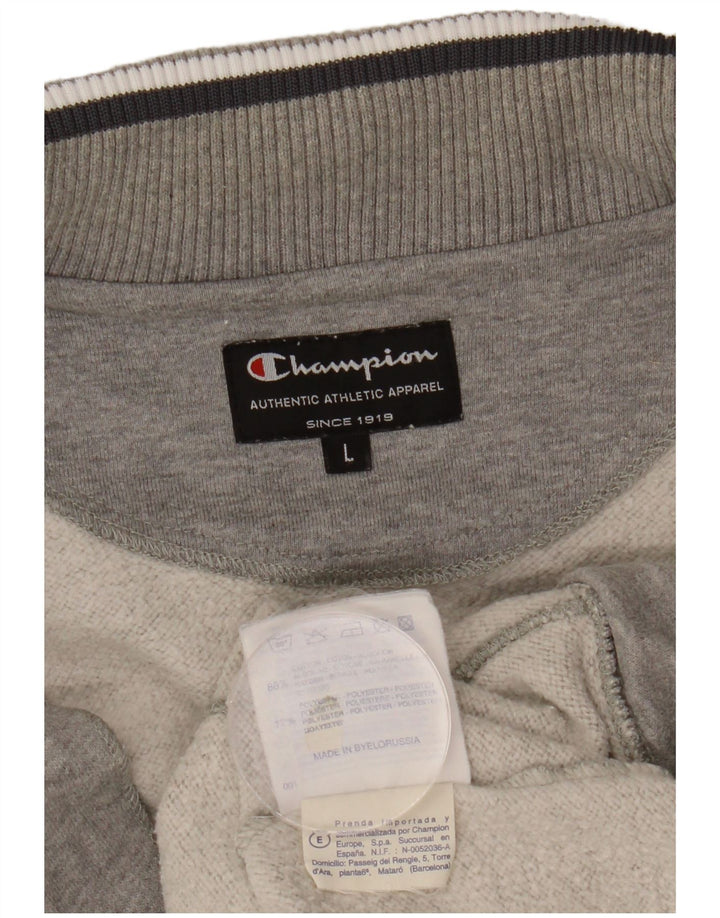CHAMPION Chaqueta superior de chándal para hombre Algodón moteado gris grande