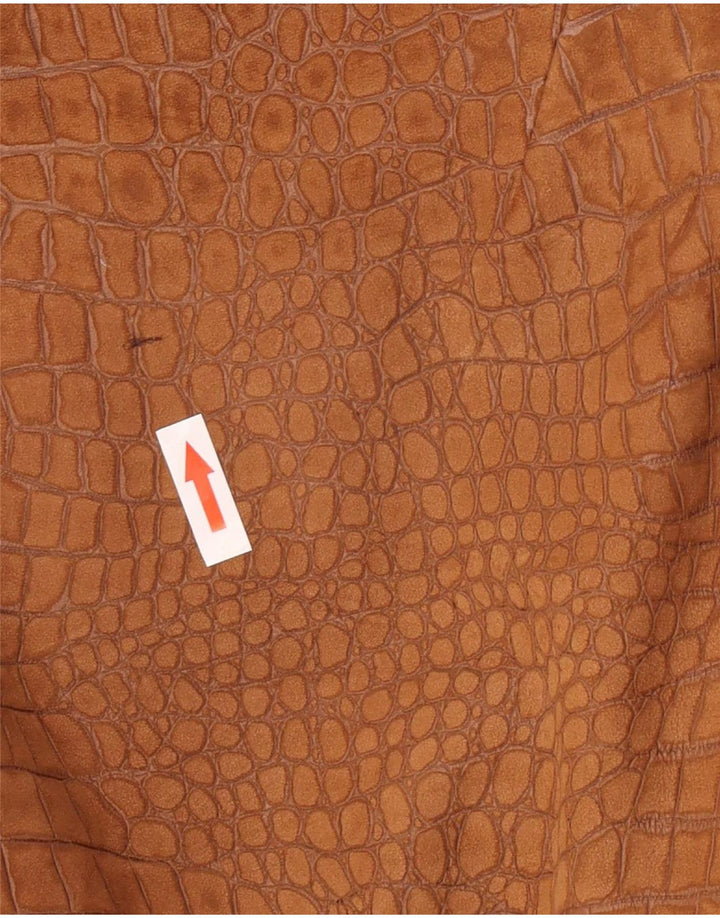 Vintage mujer 4 botones Blazer chaqueta Reino Unido 12 marrón medio estampado animal