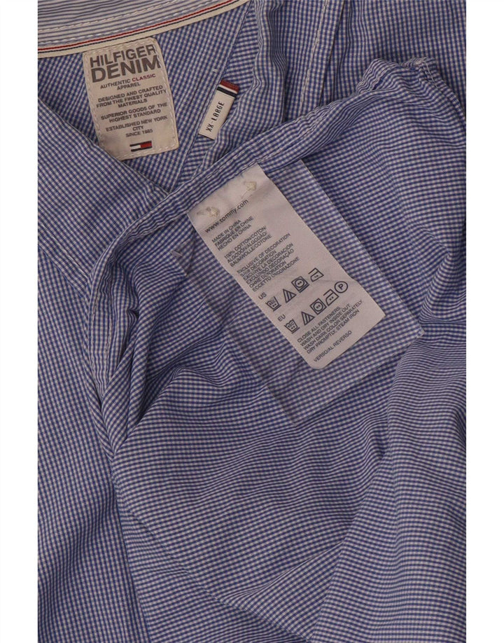 Tommy Hilfiger Camisa para hombre 2XL Algodón a cuadros azul
