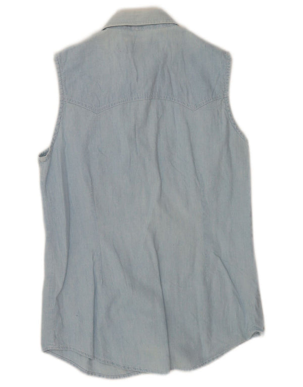 Camisa vaquera sin mangas Lee para mujer UK 10 Small Blue Cotton