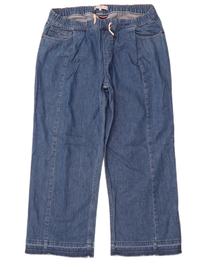 TOMMY HILFIGER Vaqueros Capri de pierna ancha para niñas 15-16 años W28 L23 Algodón azul