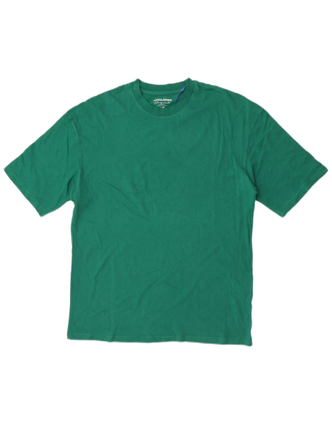 Jack & Jones Hombre Regular Camiseta Top Algodón Verde Medio