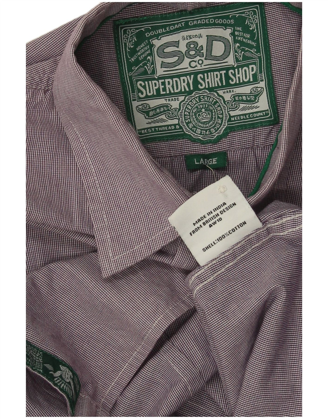 Camisa Superdry para hombre de algodón a cuadros morados grandes