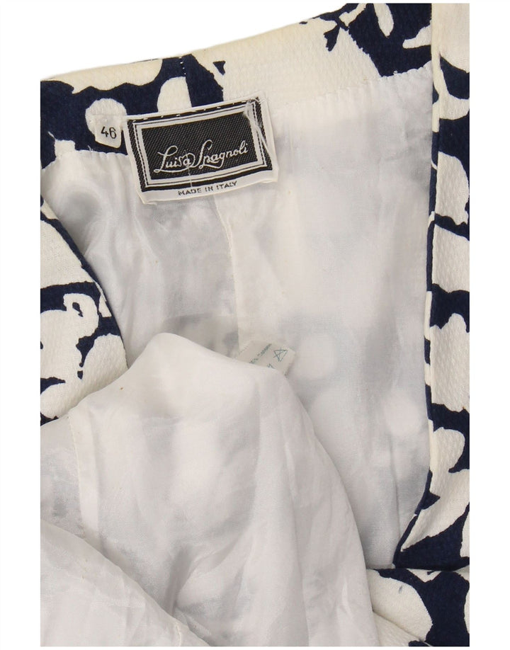 LUISA SPAGNOLI Chaqueta blazer de manga 3/4 para mujer IT 46 Grande Azul marino