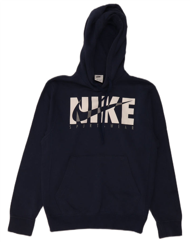 NIKE Sudadera con capucha gráfica para hombre XS Algodón azul marino