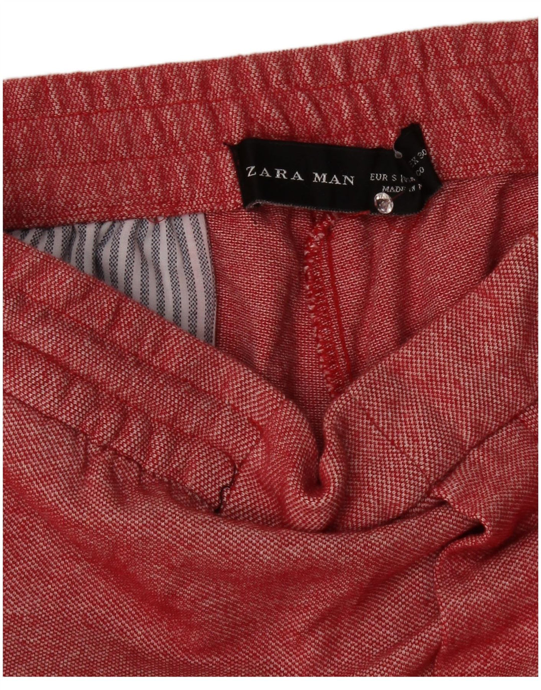 Zara Hombre Shorts Deportivos Pequeños Rojos Moteados