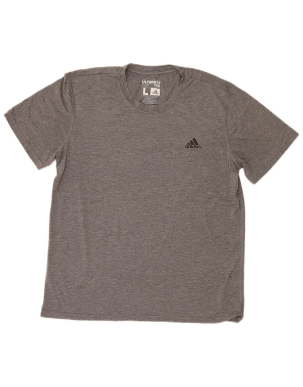Adidas Mens Climalite Camiseta Top Grande Gris Moteado Poliéster