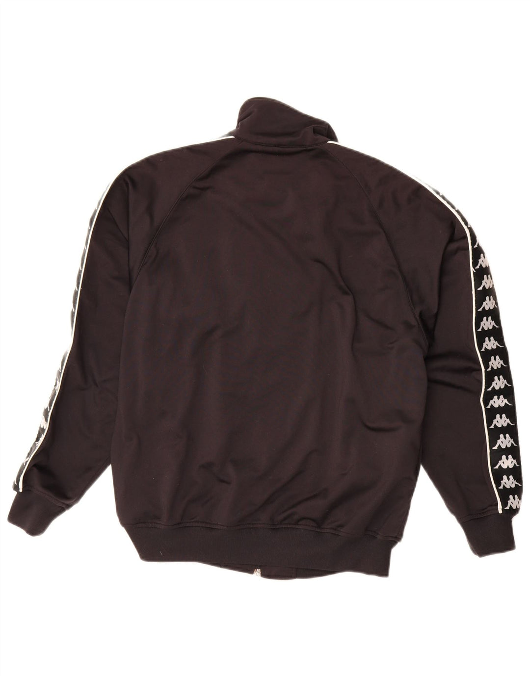 Kappa Mens Graphic Chándal Top Chaqueta Pequeña Negro Colorblock Poliéster