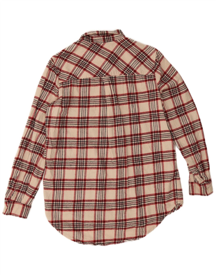 Marks & Spencer Camisa de franela extragrande para mujer UK 10 Small Beige Check