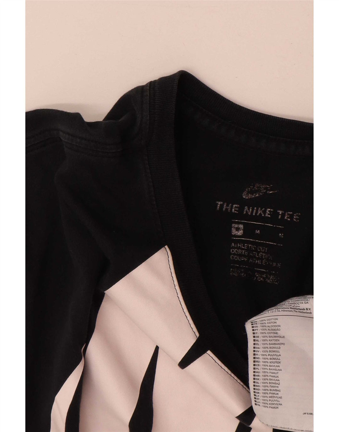 Nike Camiseta gráfica para hombre Top mediano de algodón negro