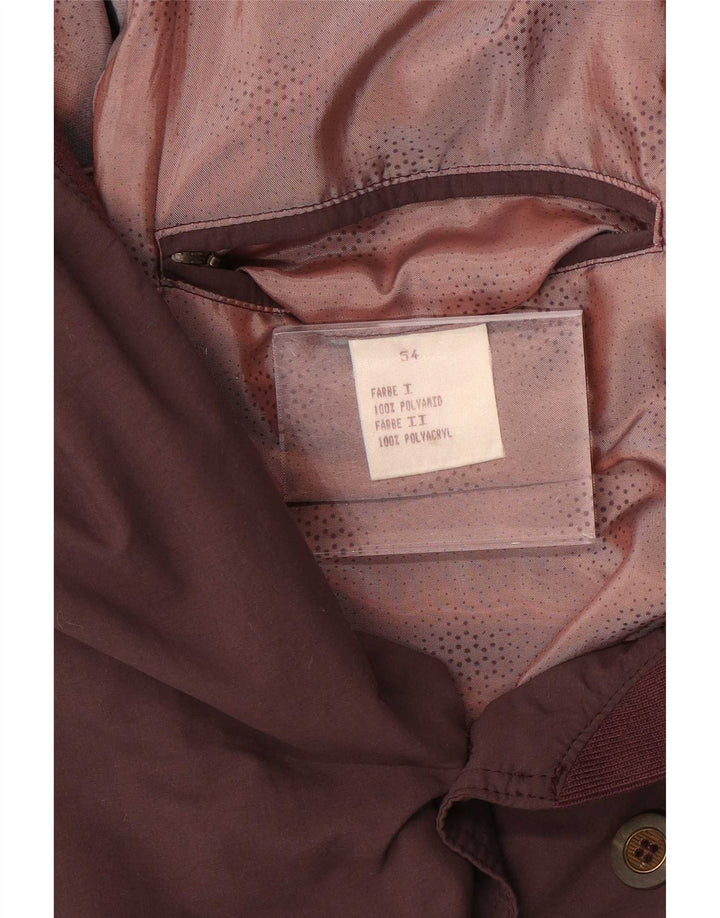 Vintage hombres doble pecho bomber chaqueta IT 54 2XL púrpura geométrico