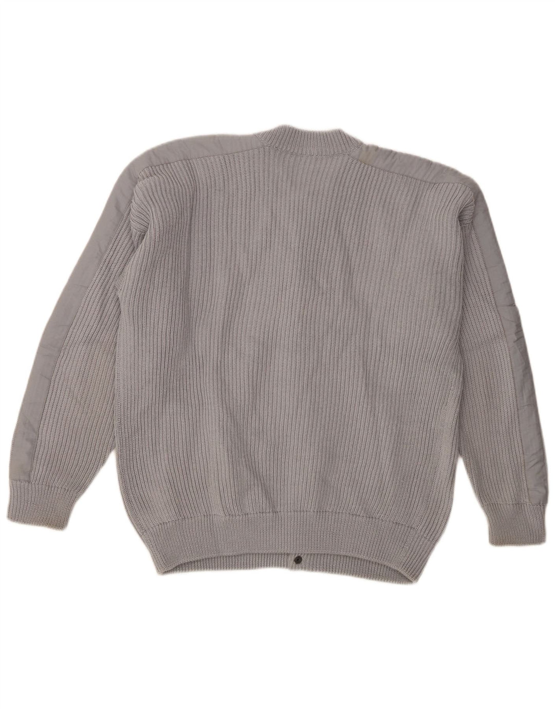 Vintage hombres Cardigan suéter medio gris retro