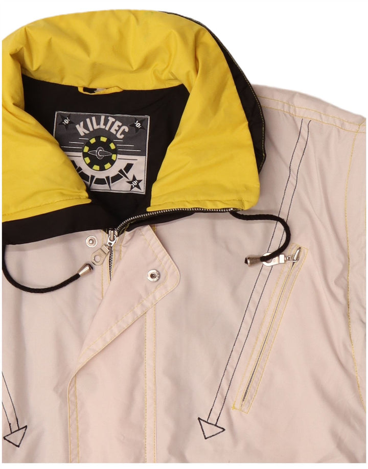 Killtec Chaqueta impermeable gráfica para hombre UK 40 Large Blanco Colorblock Poliéster