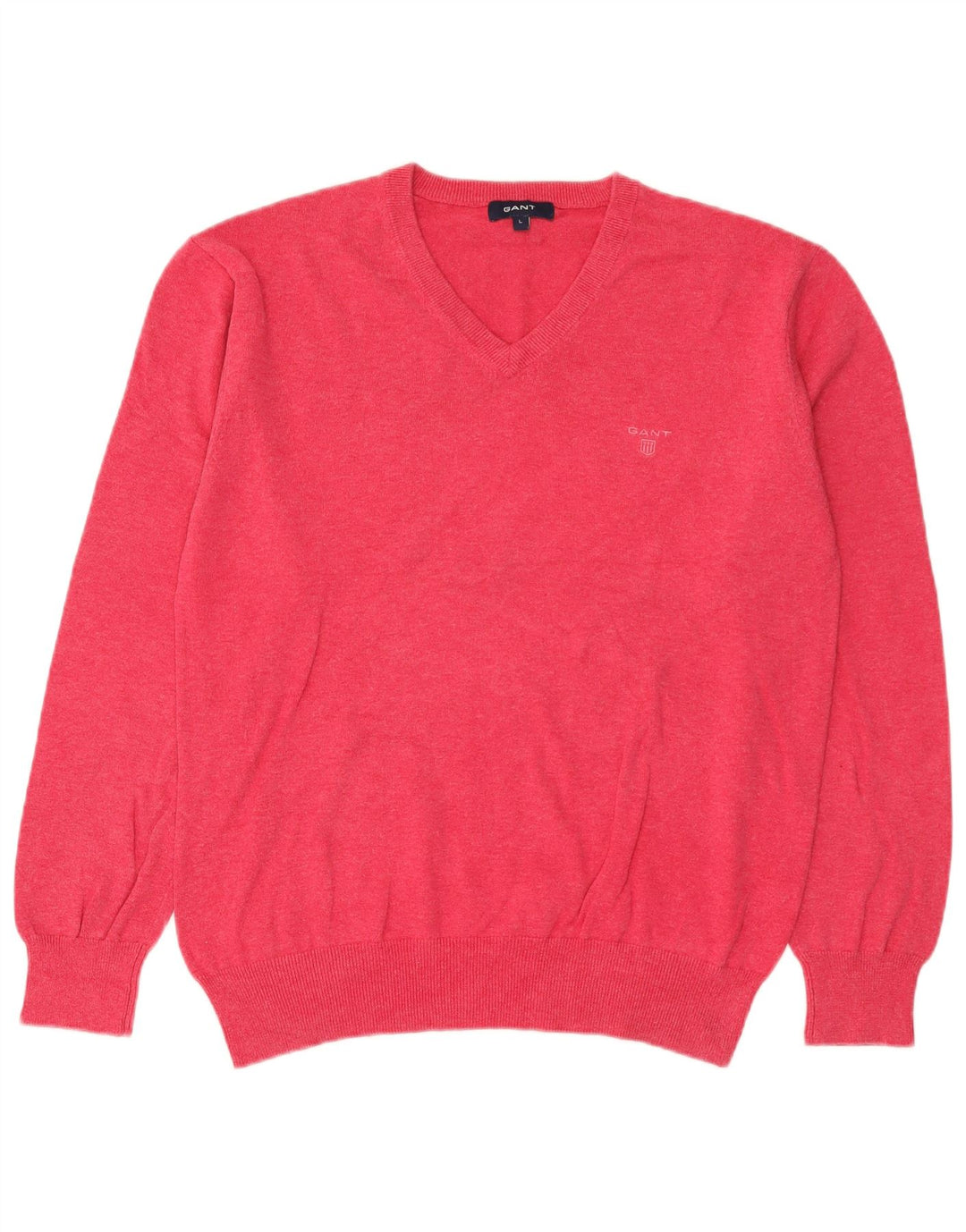Gant Jersey con cuello en V para hombre, talla grande, algodón rosa