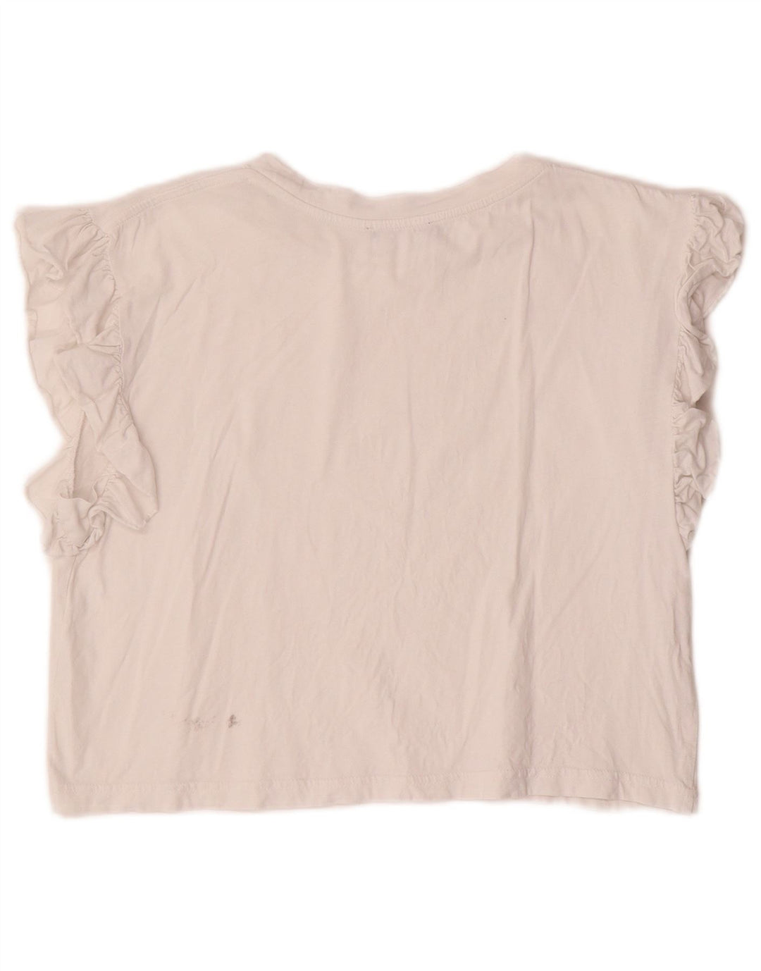 ZARA Mujer Blusa Corta Top UK 10 Small Off White